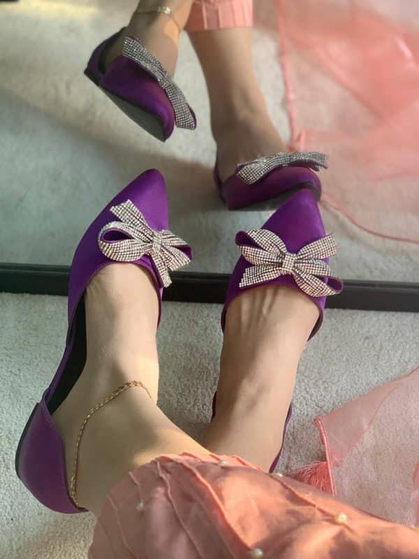 Purple wedding shoes online flats