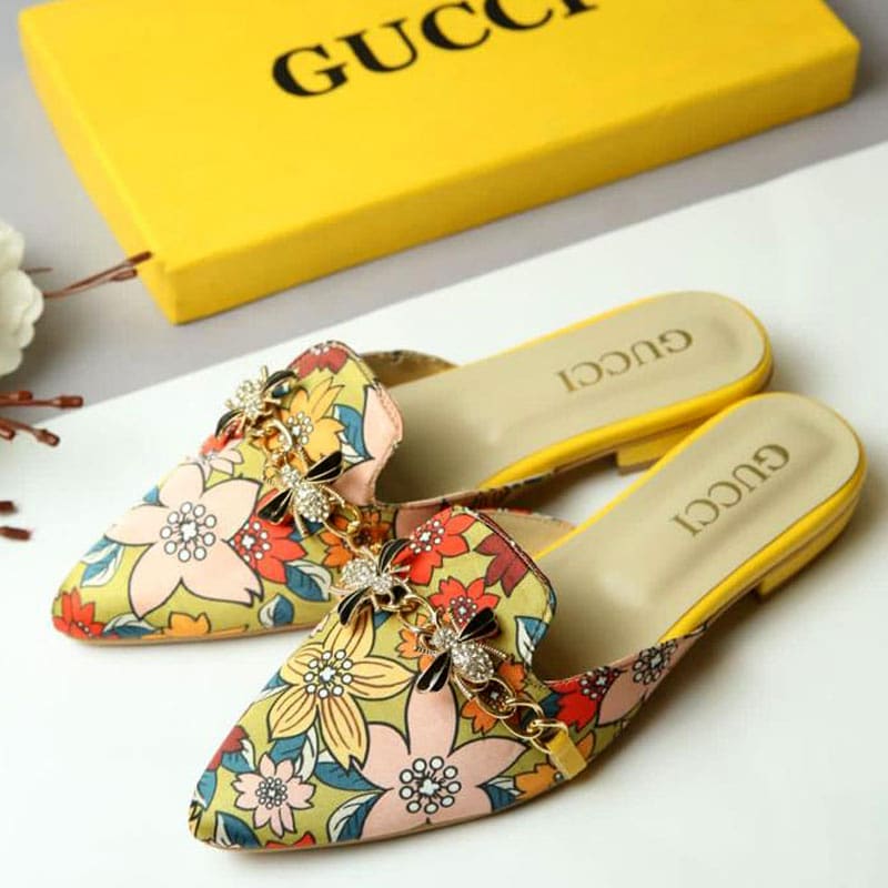 Gucci, Gold Sofia peep-toe pumps - Unique Designer Pieces