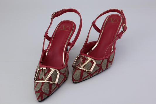 Valentino Garavani Red & Beige Vlogo Heels: Pinnacle of Style, Affordable Luxury in Pakistan