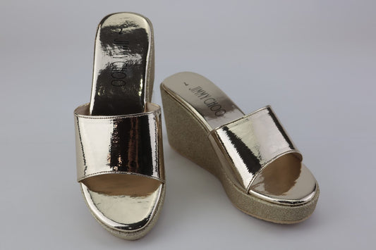Jimmy Choo Shiny Wedge Sandals for Women - Elegant & Comfortable Footwear