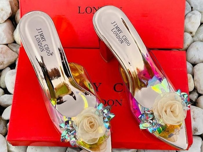 ROSALIA/FLOWERS 65 | Rose Nappa Leather Pumps with Flowers | New Collection  | JIMMY CHOO