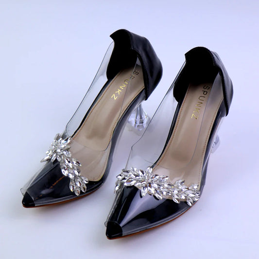 Graceful Cinderella Glass Women's High Heel Shoes – Pakistan Collection
