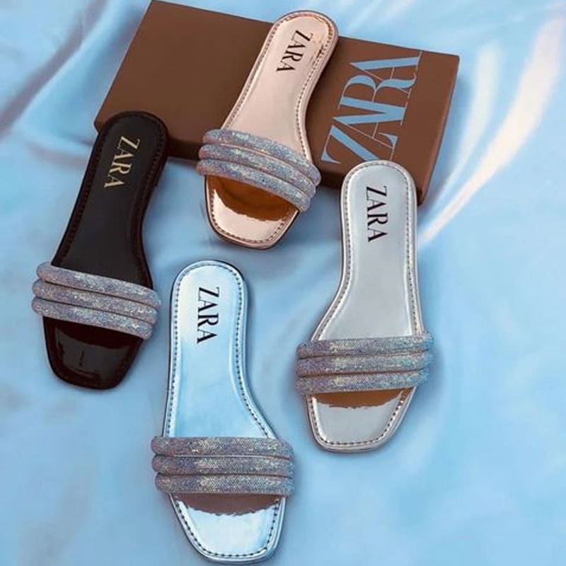 Women Flat Sandals: Elevate Your Style with Low Heel Slippers and Diamond Straps