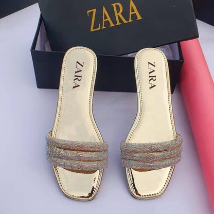 Women Flat Sandals: Elevate Your Style with Low Heel Slippers and Diamond Straps