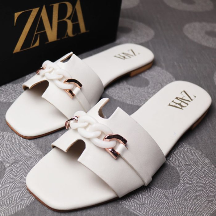 ZARA Women's Slippers: Embrace Fashion and Comfort with Chain Flip Flops