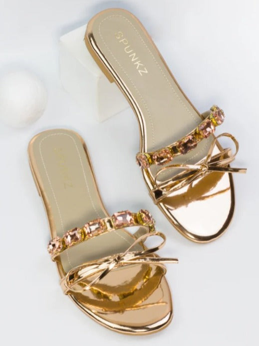 Stylish Metallic Leather Rose Gold Mules | Exclusive Footwear Collection Price in Pakistan