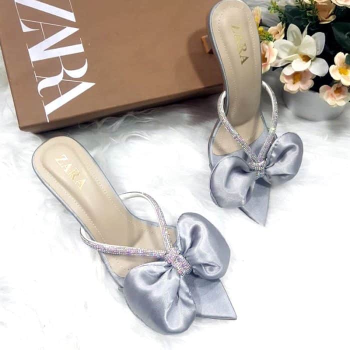 ZARA Blinky Heels Bow Rhinestone Women Evening Shoes: Sparkle and Eleg –  Yumzo Store